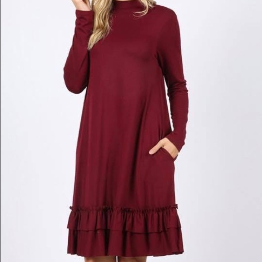 Ruffle midi dress